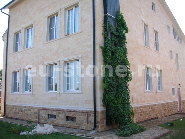 Облицовка фасада дагестанским камнем 330 м2