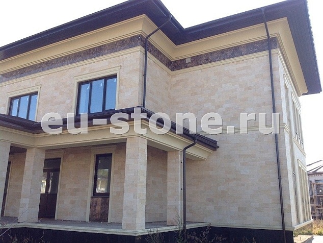 Отделка дома дагестанским камнем