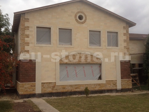 Облицовка фасада доломитом