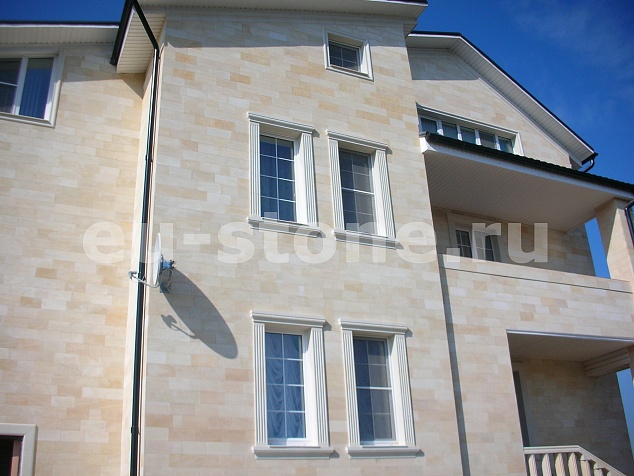 Облицовка фасада дагестанским камнем 330 м2